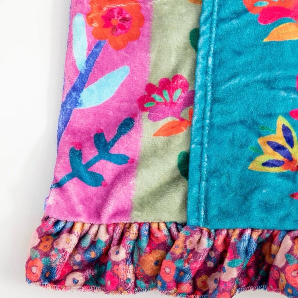 Natural Life Blue and Green Floral Towel Wrap & Hair wrap. - Picture 3 of 5